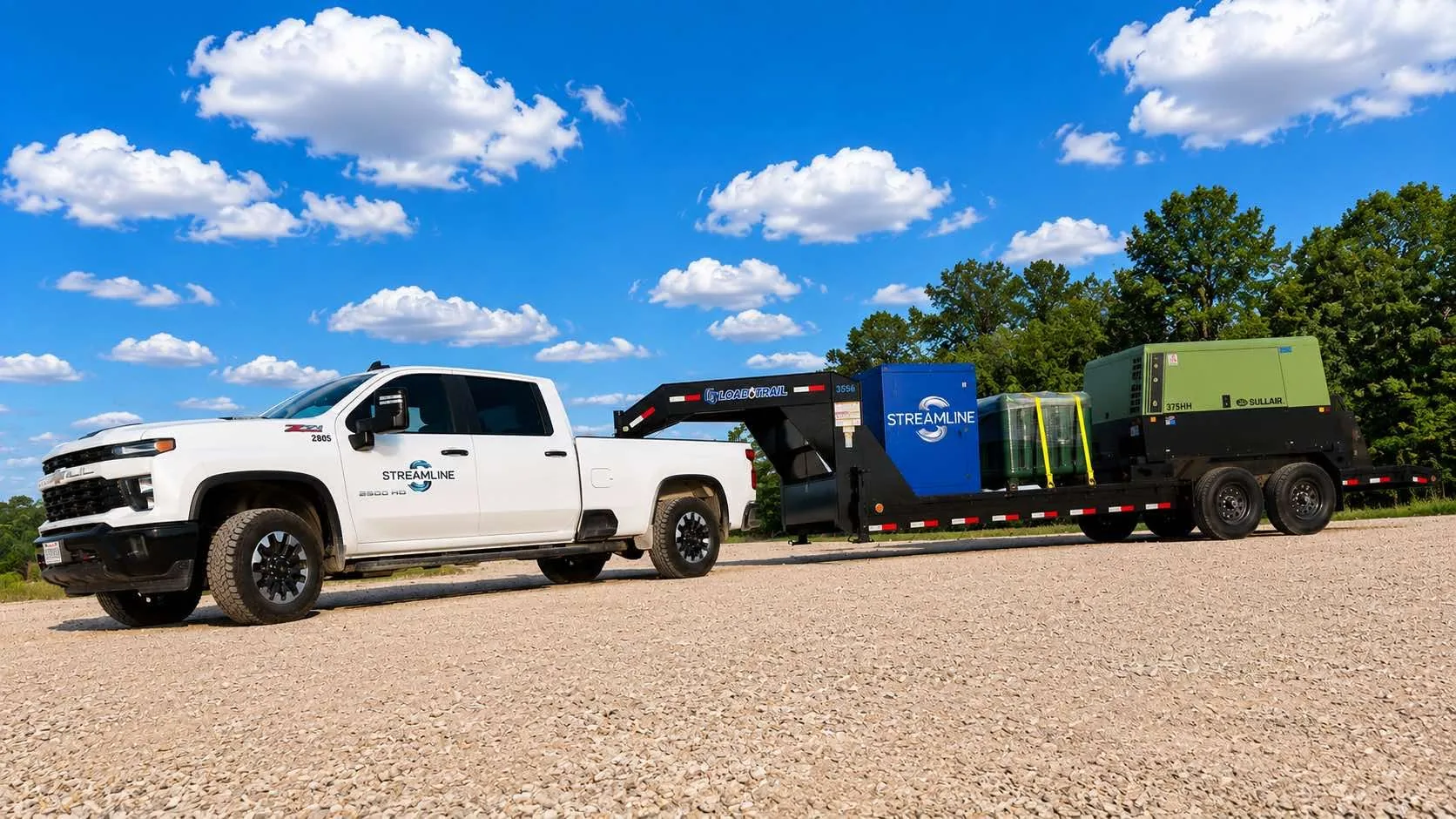 Streamline dry ice unit and support trailer