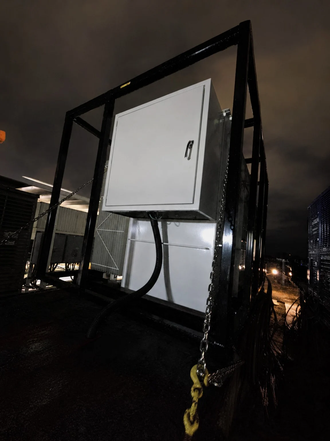 Transformer equipment at night